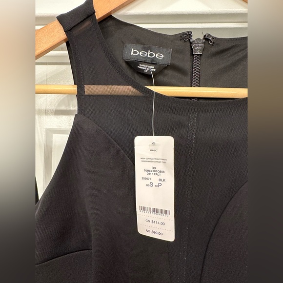 Bebe Sheer Panel Stretch Mini Dress - Picture 4 of 6